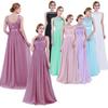 Women Ladies Embroidered Chiffon Bridesmaid Formal Dress Long Evening Prom Gown