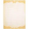 Pipilo Press Letter Writing Paper Set - 48 Sheets, 8.5 x 11 In, Ivory - Vintage Lined Stationery with Gold Border for Decorative & Fancy Handwritten