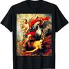 Футболка Saint Michael expelling Lucifer and The Fallen Angels винтажная стираная мужская удобная уличная мода универсальная