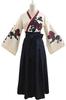 Taisho Roman Hakama Японская одежда Кимоно Косплей Костюм Длинный Маскировка Юката Роза Узор Розы [Lady Lazy] Женщины Женщины (Черный, Л)