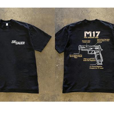 Футболка мужская с рисунком Sigsauer M17 из 100% хлопка, отводящая пот, дышащая, высокого качества, повседневная, для свободы движений