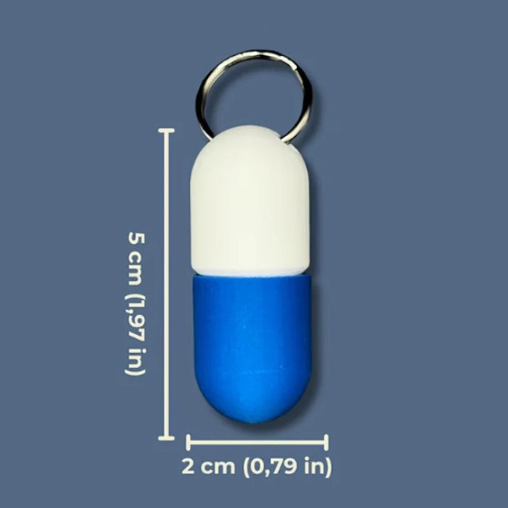 Capsule Shape Medicine Box Keychain Portable Mini Keychain Creative Pills Box