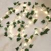 LED Ivy Leaf String Lights with Realistic Vines Decorative Fairy Lights Battery Powered Mood Lighting for Home Wedding Bedroom Holiday Patio Decor