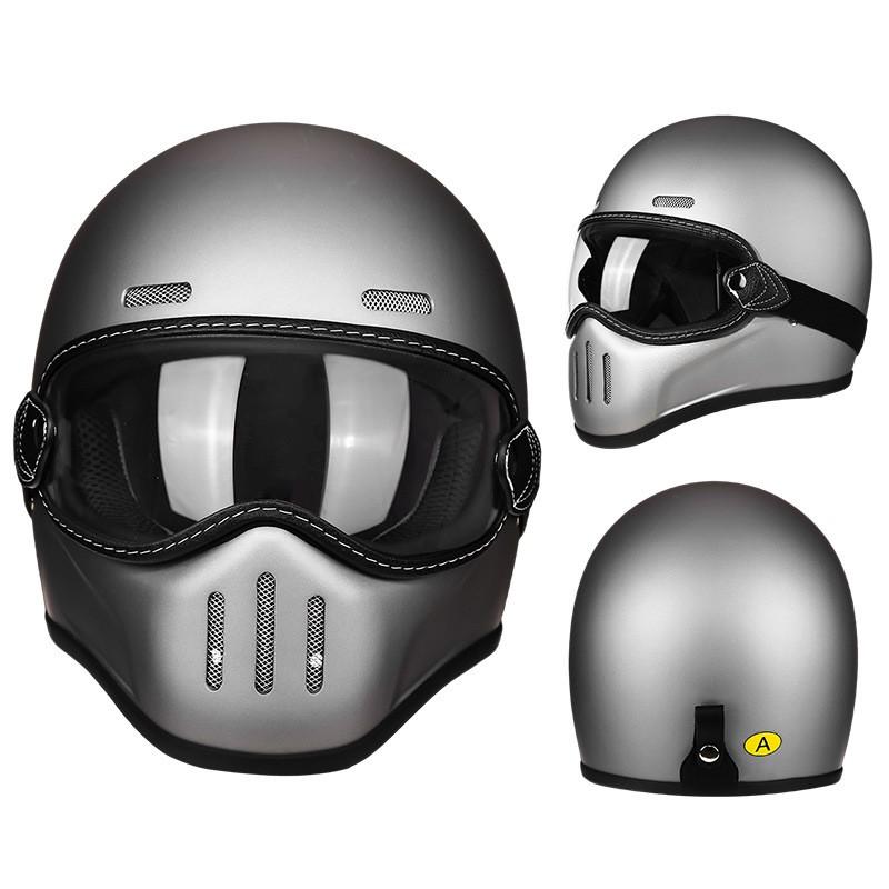 Carbon Fiber Retro Full Face Motorcycle Helmet Men Women Vintage Pig Nose Style Small Shell Cruiser Harley