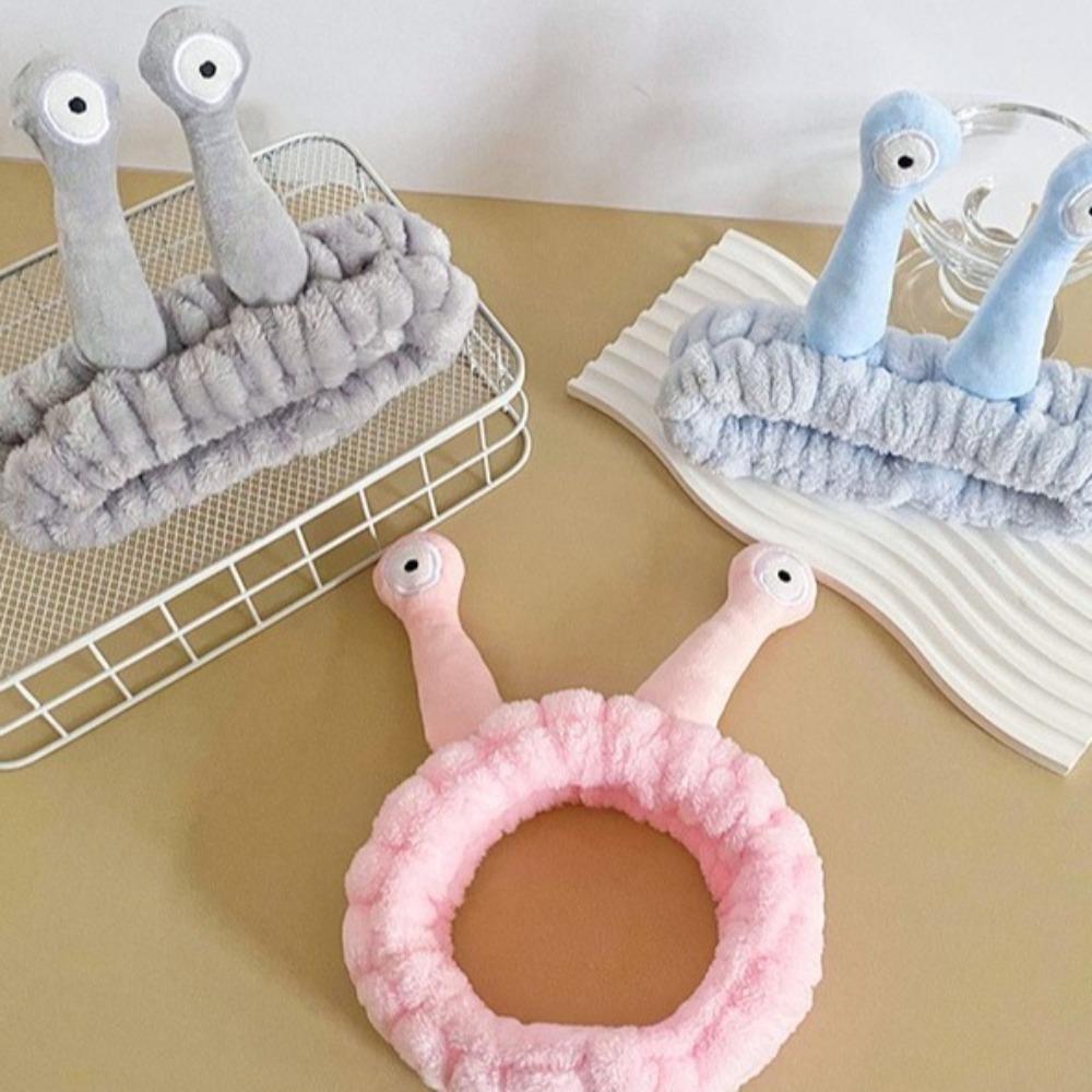 Пушистая улитка повязка на голову мультяшный обруч для волос милый плюшевый ободок для волос макияж