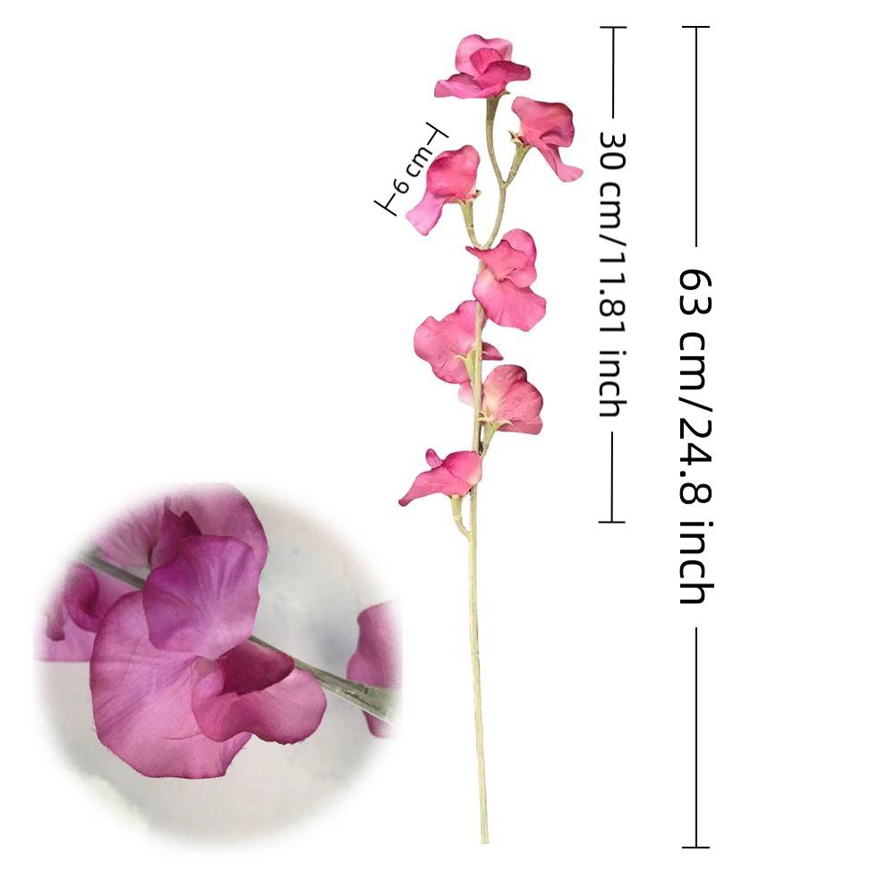 7 Heads Simulation Pea Flower 63cm Artificial Bouquet New Fake Flower Wedding Party Decor