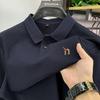100% Хлопок Мужская Футболка Поло с Длинным Рукавом Бренд Легкой Роскоши Мода Мультяшная Вышивка Щенка Деловой Повседневный Новый Футболка