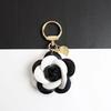 Bag Charm Creative Camellia Rose Pearl Chain Car Elegant Flower Decorative Accessory Bag Hanger Pendant Small Gift