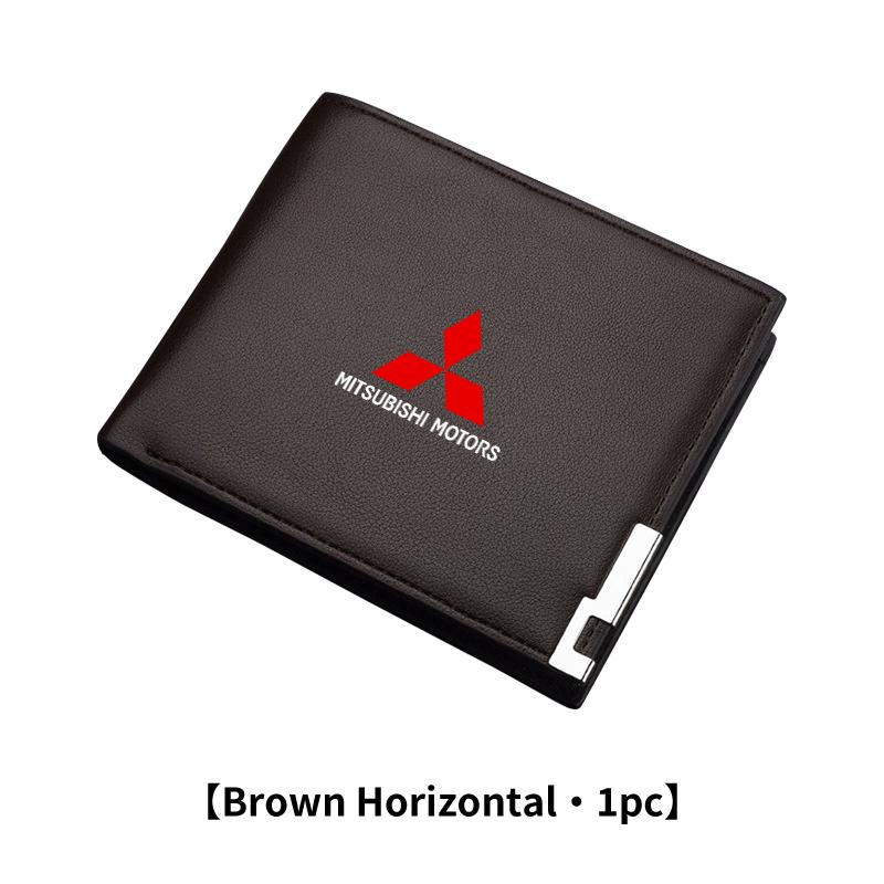 xkhr10 Men Leather Zipper Wallet Coin Pocket Vintage Big Capacity Male Short Money Purse For Mitsubishi Outlander Lancer Eclipse Mirage