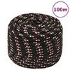 152354 vidaXL Boat Rope Black 12 Mm 100 M Polypropylene