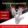 Firefighting Water Distributor: FII65 2-Way Inlet, 3-Way 3" Inlet to 2.5" Outlet Quick Attack Hose Splitter