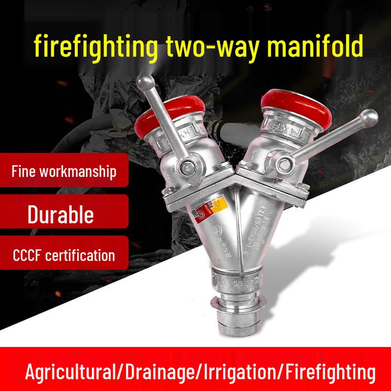 Firefighting Water Distributor: FII65 2-Way Inlet, 3-Way 3" Inlet to 2.5" Outlet Quick Attack Hose Splitter