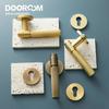Dooroom Набор замков для дверей из латуни Современная полоса Блестящее золото Внутренний Спальня Ванная Двойная деревянная дверь Ручка-рычаг Фиктивная Проходная для приватности