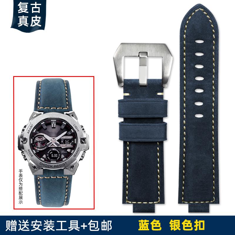 Запасной кожаный ремешок для Casio G-SHOCK GST-B400/GST-B200 Мужской 24*14мм 24*16мм Натуральная Коровья Кожа Ремешок для Часов, Повседневный Наручный Ремешок