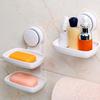 Настенная мыльница для душа на присоске, держатель для кускового мыла, самодренажируемый, съемный держатель для губки для ванной комнаты, ванны, кухонной раковины