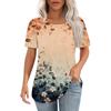 Women's Retro Printed Fashion Casual Round Neck Short Sleeve T-Shirt Top