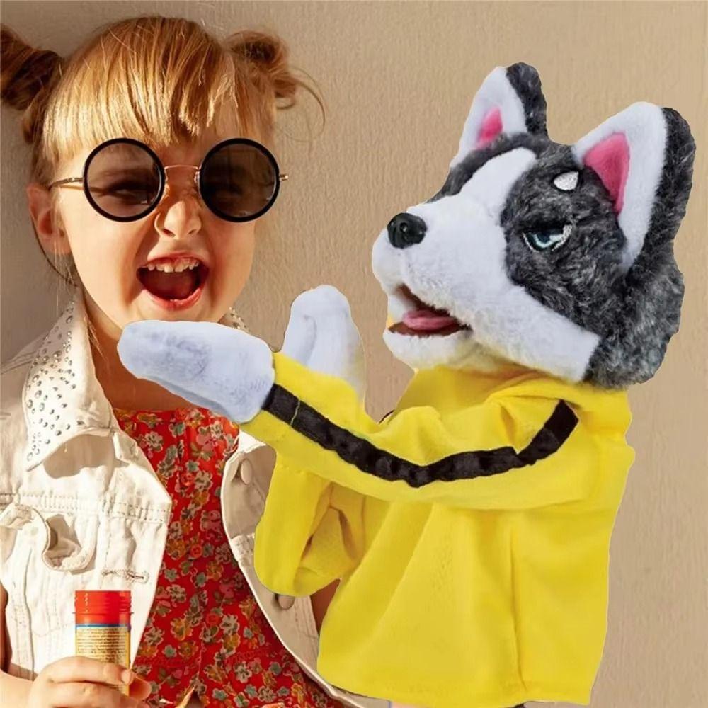 Cartoon Boxer Hand Puppet With Sound Interactive Hand Puppet Plush Puppet Dog  Birthday Gift