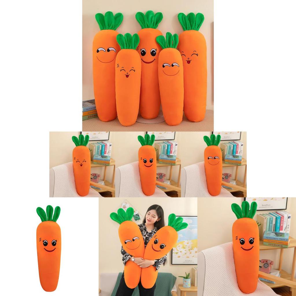 Charming Carrot Plush Pillow Snuggly Cuddle Doll Adorable Soft Bed Plushie