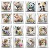 Pig Cat Panda Rabbit Print Decorative Pillowcase Sofa Car Living Room Animal Cushion Cover