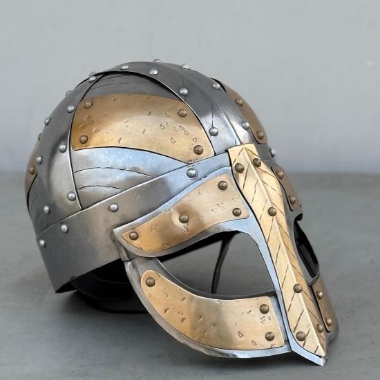 Medieval Knight Steel Norse Viking Helmet-Larp, Cosplay Roleplay Halloween Costume