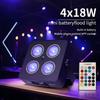 4x18W Led RGBWA UV 6IN1 Color Battery Wireless DMX Led Par Light Mini Battery Party Light 2.4G Wireless.