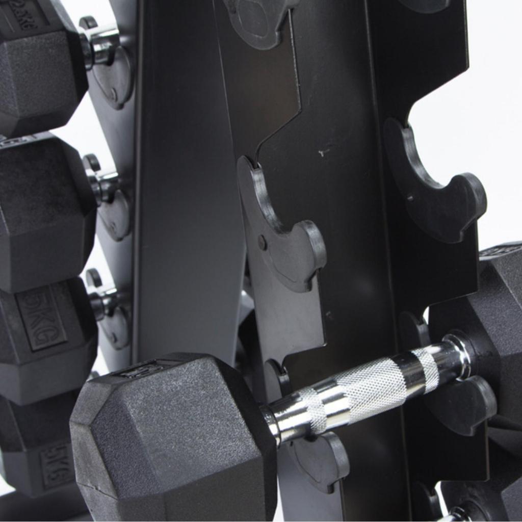 Triangular Dumbbell Rack Angled Side Fitness Storage Matte Finish for Gym