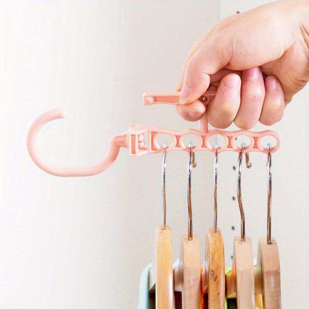 Вешалка с 5 отверстиями и ручкой для экономии места. Волшебные крючки. Органайзер для шкафа для экономии места.