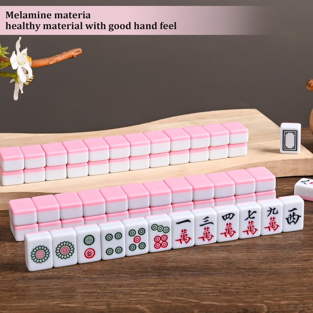 Традиционный китайский набор для игры в маджонг, 144 плитки, с переносной сумочкой, размер плитки - 2,4 * 1,5 * 1,1 см