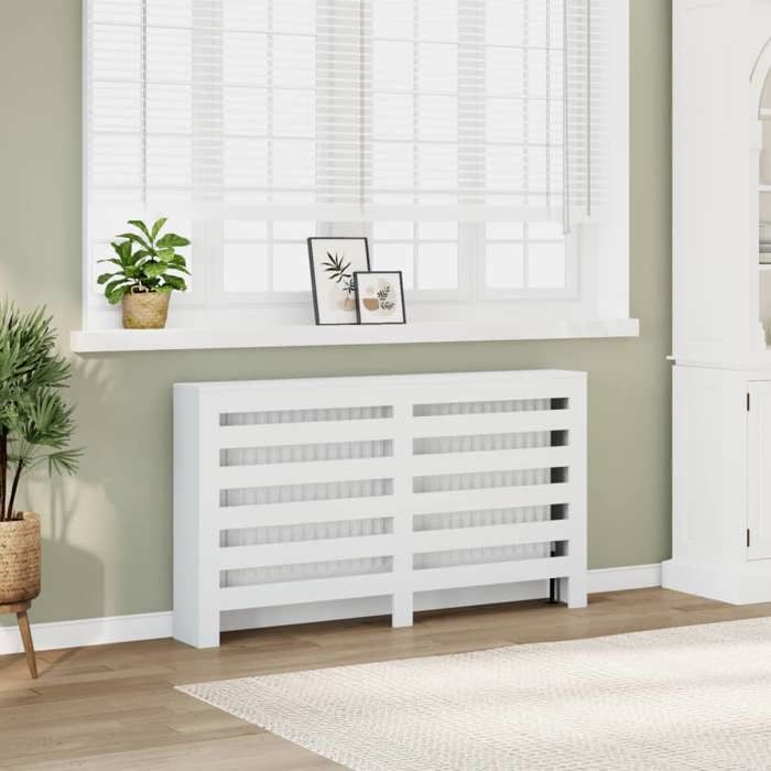 VidaXL White Radiator Cover 149x20x82 Cm Engineered Wood, Radiator Cap, Top Radiator Cover, Profile Radiator 852699