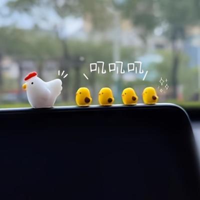5 шт./набор милых мини-украшений для автомобиля в виде курицы, центральная консоль автомобиля, украшение для зеркала заднего вида, украшение для приборной панели автомобиля,