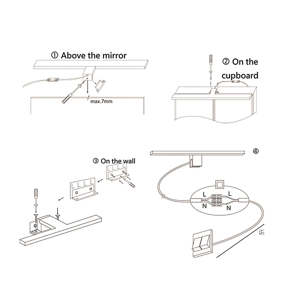 Светодиодный светильник для зеркала, светильник для ванной комнаты, 6000K, зеркало для макияжа, освещение туалетного столика, настенные светильники IP44