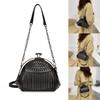 Womens Chain Shoulder Bag PU Leather Handbags Tassel Rivet Crossbody Bag Fashion Messenger Bag Seashells Bag for Daily