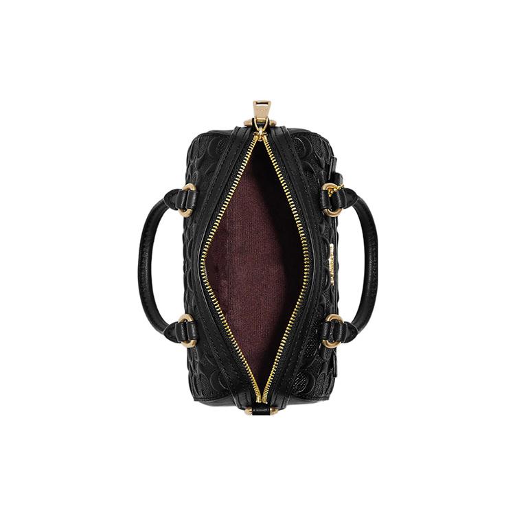 New COACH Rowan Iconic Smooth Calfskin Boston Bag, Handbag, Shoulder Bag, Crossbody Bag Mini Women's Black CC944-IMBLK