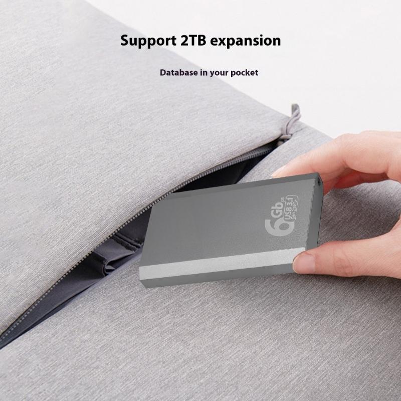 Aluminum mSATA External Drive Enclosure Fast USB 3.1 Heat Dissipation Secure Storage Solution for Work Accessories