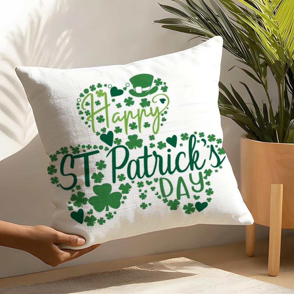 St Patricks Day Irish print Pillow Case Home Living Room Decoration Linen Pillow Cases Cushion Cover