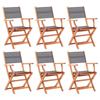 Day and Night - Day and Night Folding Garden Chairs 6 Units Eucalyptus Wood Textilene Gray