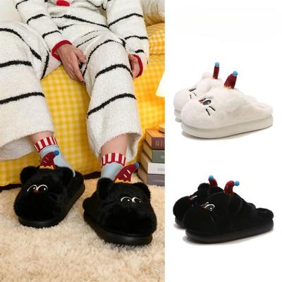 Милые хлопковые тапочки, шерстяные туфли, теплые, удобные и модные домашние туфли