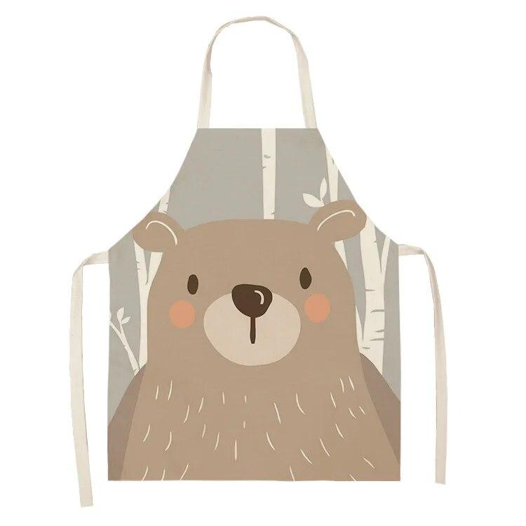 Фартук шеф-повара для приготовления выпечки, фартук с рисунком лисы и животным, аксессуары для приготовления пищи, мужской и женский фартук, фартук для чистки