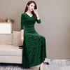 Autumn Winter Women Dress Round Neck Long Sleeves Pullover Dress Flower Printed Slim Dress Elegant Ladies Casual Vacation Long Dress Party Clothing