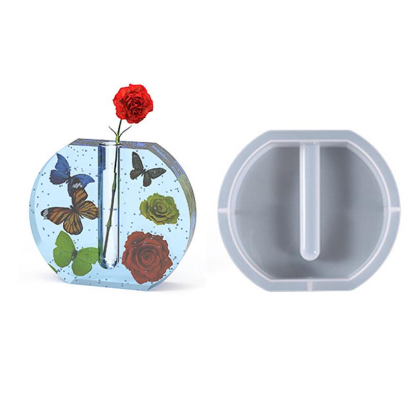 Силиконовая форма для литья смолы с пробирками для гидропоники/цветов, домашнего офиса, рабочего стола