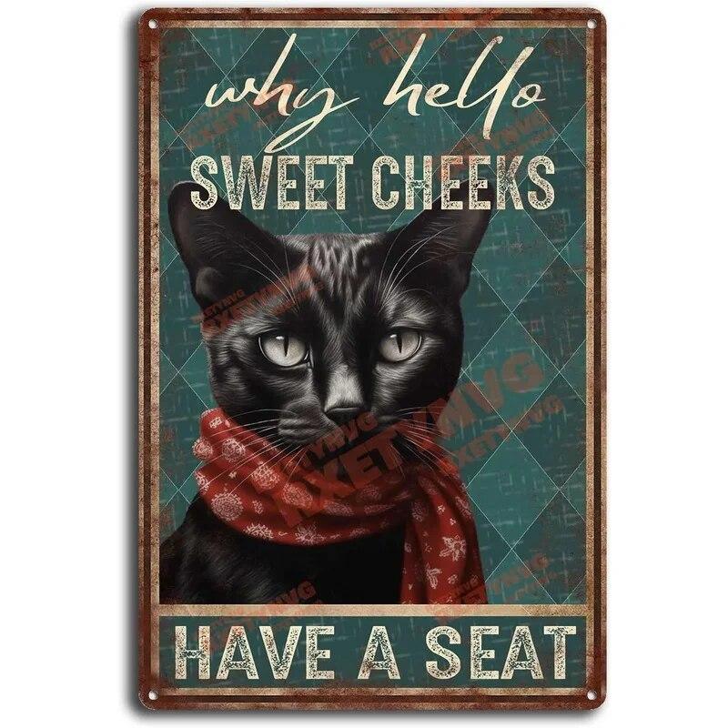 Нет кофе, нет работника, кот, металлические жестяные таблички, подарок для любителей кошек, винтажная табличка, металлический человек, пещерный бар, паб, клуб, кафе, украшение на стену дома