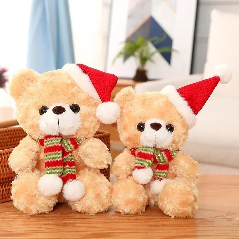 Christmas Style Cute Teddy Bear Plush Toys Stuffed Soft Children Birthday Xmas Gifts Home Party Decoration Supplies Kids Gifts