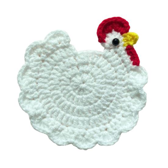 Handmade Crochet Flower Coaster Heat-Resistant Cup Mat for Mugs Glasses Soft