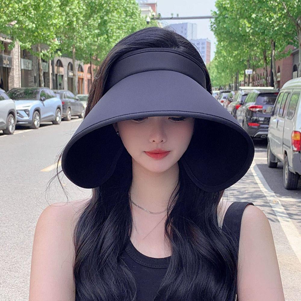 UV Protection Women Sun Hat Foldable Sun Protection Cap Simple Empty Top Cap Summer