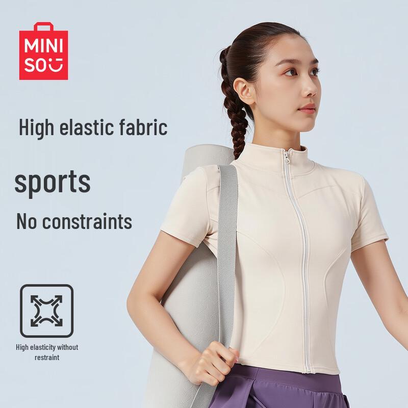 MINISO Женская куртка с коротким рукавом для йоги и фитнеса