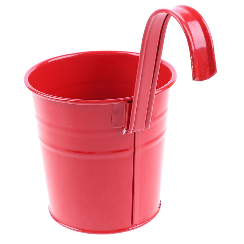 Metal Iron Hanging Flower Pot Container Home Balcony Garden Planter Barrel