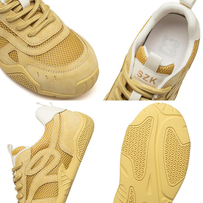 Shoes Women's Shoes Versatile 2025 Casual Board Shoes Women's Mesh Breathable Summer New Soft-soled Single Shoes Color Matching German Training Shoes