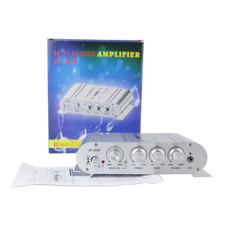 ST838 Усилитель звука 2.1CH Усилители мощности для домашнего автомобиля, кинотеатра, AMP 20 Втx2+40 Вт, класс D, стерео, высокие частоты, басы, усиление звука