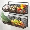 1/2/3 сетки, кухонный органайзер для приправ, настенная подвесная полка для хранения приправ, лука, корзина с фруктами, полка для овощей