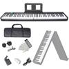 NikoMaku SWAN-X Foldable Digital Piano, 88 Keys, Black, Piano-Size, Compact, Portable, Lightweight, Rechargeable, MIDI Compatible, Includes Pedal, Sof